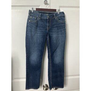 Silver Suki Capri Jeans Womens 31 Y2K Embroidered 2000s